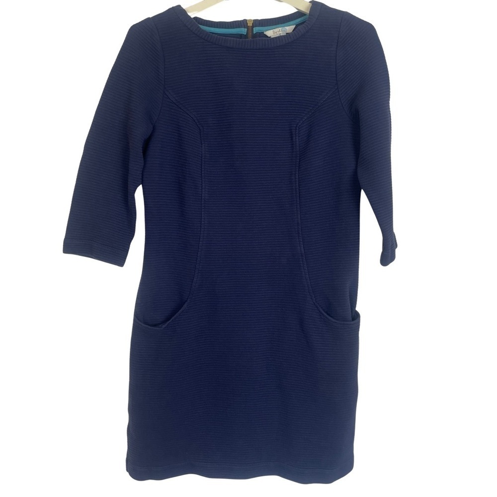 Boden Navy Ribbed Ottoman Sheath Dress • Size 6R